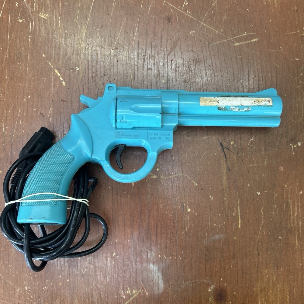 Konami Justifier Blue Light Gun Sega Genesis Lethal Enforcers Working
